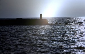 Mediterranean Sea near Joppa. Joppa, today called Jaffa, was once the seaport for Jerusalem. Hiram sent cedar logs from Lebanon to King Solomon for the Temple, floating them to Joppa (2 Chronicles 2:15). From Joppa the prophet Jonah ran away from God ( Book of Jonah), sailing from there toward Tarshish. Here Peter raised Tabitha, or Dorcas, from the dead (Acts 9:36-42). Later he was staying here at the house of Simon the Tanner when he saw a vision of unclean animals, which led him to visit Cornelius' house in Caesarea and win him to Christ.