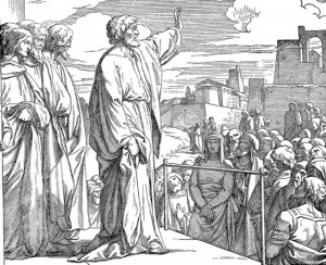 Paul preaches on Mars' Hill.