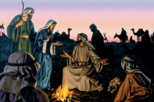 When Jesus was twelve, Mary and Joseph took him to the Passover feast in Jerusalem. But Jesus remained behind to talk with the teachers in the temple. Mary and Joseph searched for him throughout the caravan with which they were traveling, then returned to Jerusalem to find him